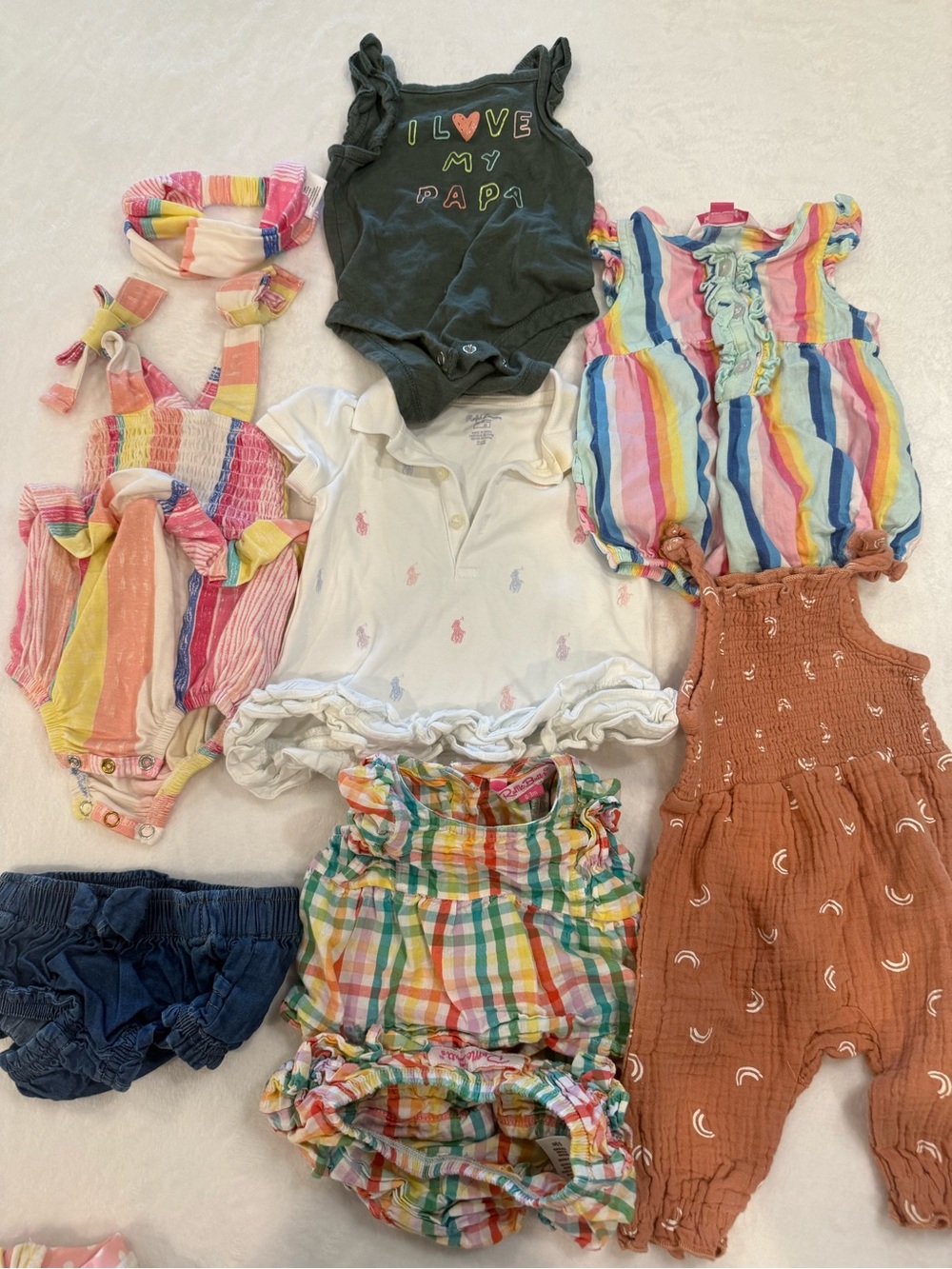 Lot of Outfits - 9 pieces total - Polo Ralph Lauren, Ruffle Butts, & More